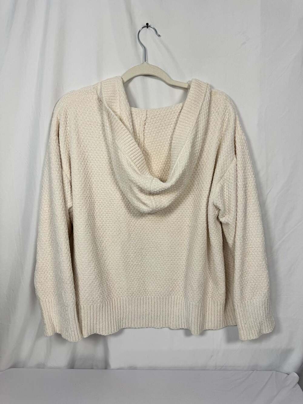 Tommy Bahama Island Luna Chenille Hoodie Sweater in Coconut Off-White Women's La - Picture 2 of 5